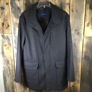 Cole Haan dark grey charcoal wool blend overcoat men’s size small